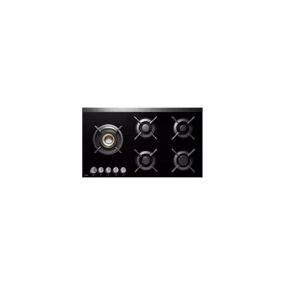Asko – Plaque gaz HG8953BGB1 – Bruleurs double couronne – Acier inoxydable brosse – Grilles fonte emaillee
