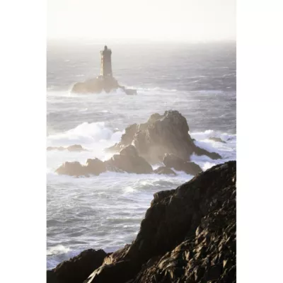 Tableau sur toile phare tempête 45×65 cm Fabriqué en France