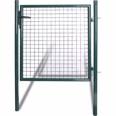 vidaXL Portail de clôture à porte simple Acier enduit de poudre