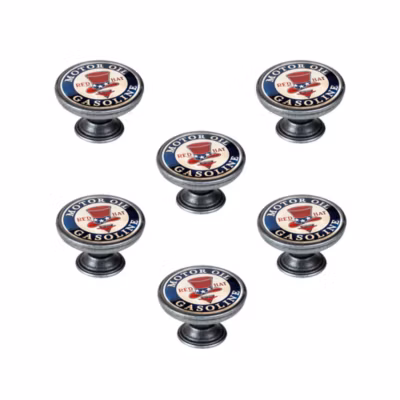 6 Un. bouton poignées de meuble Vintage Retro métal argent vieux GARAGE CAR – diamètre  37MM