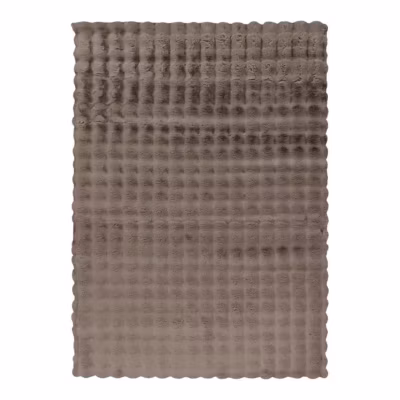 Tapis à poils longs doux effet 3D design Beppo 150×80 CM – Taupe