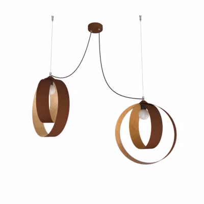 LUMICOM – SHELL Suspension, 2X E27, max 42W, métal, corten feuille d&rsquo;or, D.40