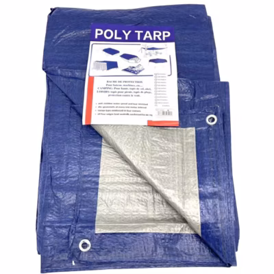 Bâche de protection 4,8×5,5m – 90g/m² en Polyéthylène Haute Densité Résistante pour Extérieur et Chantiers