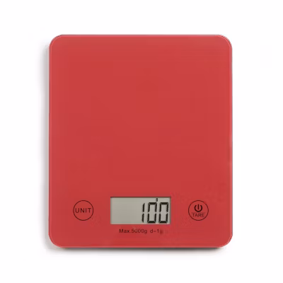 Balance de cuisine électronique Coloris Rouge DOM354RC – Capacité 5 kg – ml ou g DOM354RC