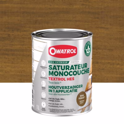 Saturateur monocouche Owatrol TEXTROL HES Bois foncé 1 litre
