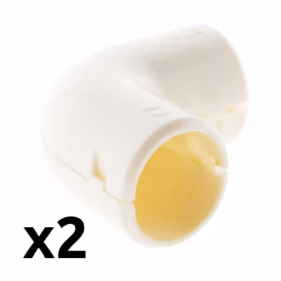 Lot de 2 équerres IRL diamètre 25mm – Blanc – Zenitech
