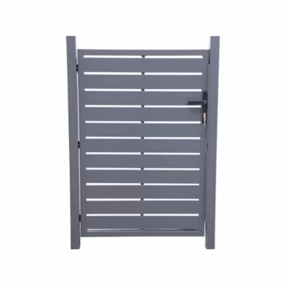 Portillon de jardin 100 x 146 cm en aluminium anthracite avec serrure et poignée. anthracite. traitement anti rouille.