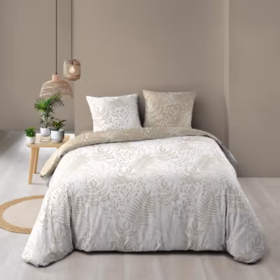 Housse de couette 240×220 + 2 taies Cassia coton 57 fils
