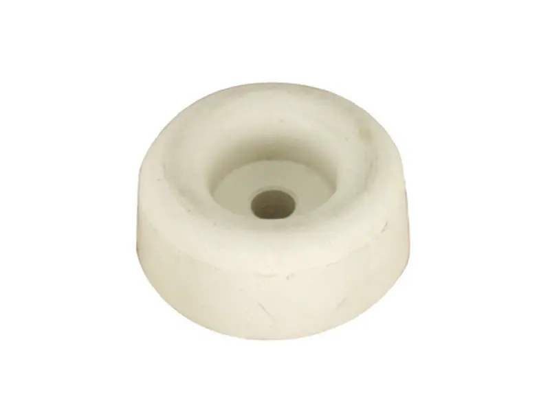 Butée de porte simple A visser au sol Caoutchouc blanc H:10mm Blister de 4