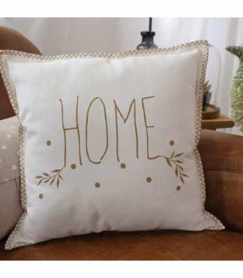 Coussin déhoussable 40x40cm écru « HERITAGE » – 40x40cm – Ecru