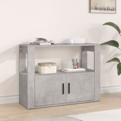 819456 vidaXL Buffet Gris béton 80x30x60 cm Bois d&rsquo;ingénierie