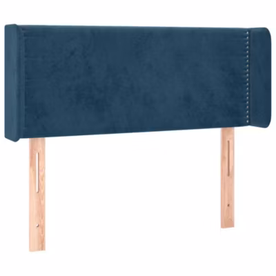 Tête de lit avec oreilles Bleu foncé 103x16x78/88 cm Velours vidaXL