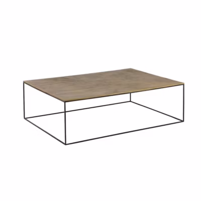 Table basse en aluminium doré et métal noir Victoria