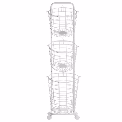 Support de panier AYAPAL avec roues Métal Blanc