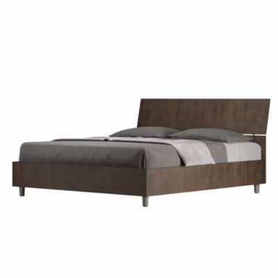 Lit sans sommier 160×200 Demas tête de lit inclinée noyer