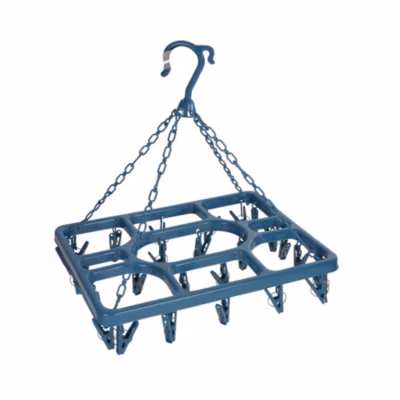 Sechoir a linge 26 pinces bleu paon