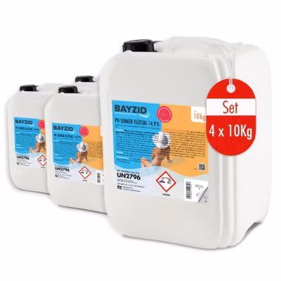 Ph Moins Liquide 14,9% Bayzid En Bidon 4 x 10 Kg, Abaisseur De Ph Rapide Et Stable Pour Piscine