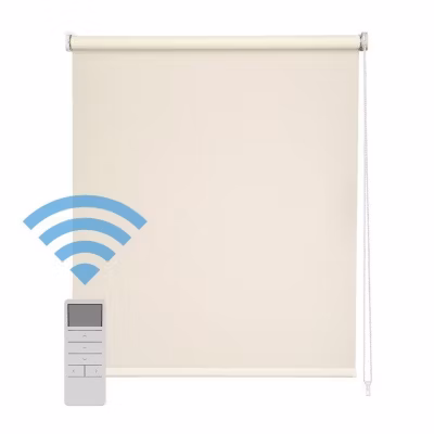 Store Enrouleur – Easydeco – Translucide – Beige – 150×250 cm – Moteur à batterie
