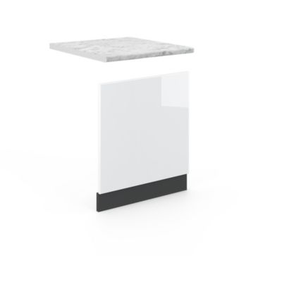 Vicco Façade Blanc Haute brillance 60cm , PT Marbre