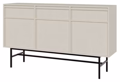 Buffet 3 portes 3 tiroirs avec cadre crème 154 cm EVO