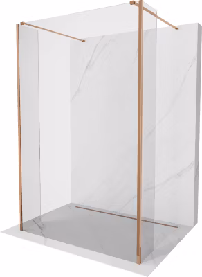 Mexen Kioto paroi de douche autoportante 155 x 30 x 30 cm, transparent, or rose – 800-155-030-222-60-00-030