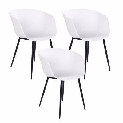 6 Fauteuils de jardin blanc RODA