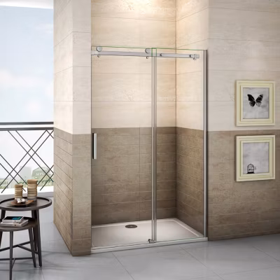 Aica Porte De Douche Coulissante 110x195cm En 8mm Verre Anticalcaire