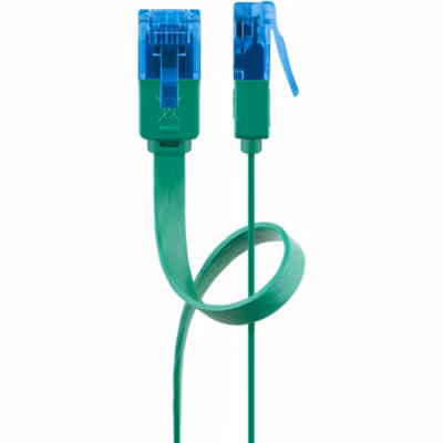 Câble RJ45 Cat6a 2m non Blindé plat Vert GOOBAY