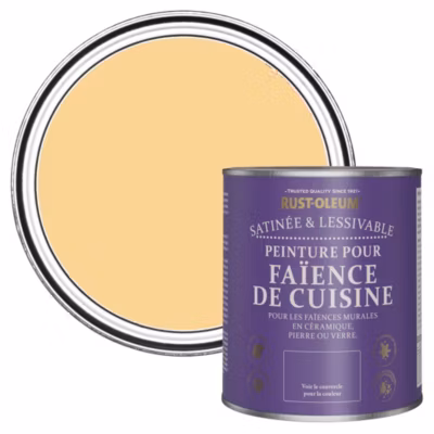 Peinture Jaune pour Faïence de Cuisine, Satin – RUST-OLEUM – Moutarde 750ml