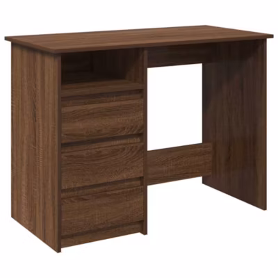 Bureau chêne marron 102x50x75 cm bois d&rsquo;ingénierie vidaXL