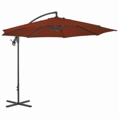 vidaXL Parasol déporté avec mât en acier 300 cm Terre cuite