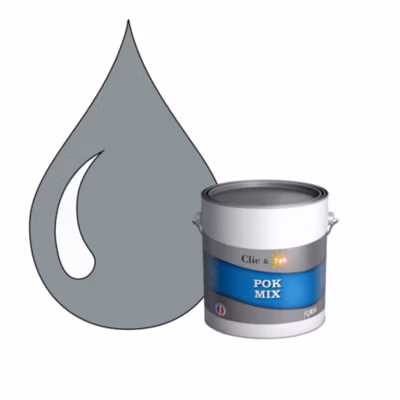 POK MIX : Peinture Meuble Satinée Multi-supports Intérieur – 3L – RAL 7001 – Gris Argent – Clic & Pok
