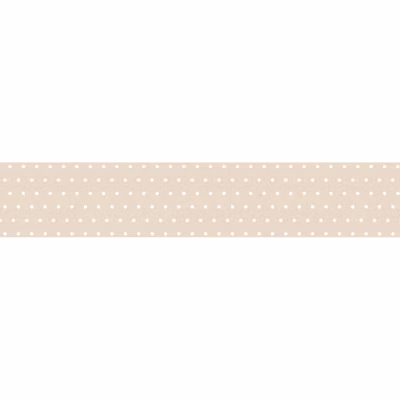 Frise adhésive 15×300 cm, points blancs sur fond crème beige uni, décoration murale intérieure.