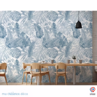 Papier peint Dessin feuilles tropicales 1 – Intissé – 400 cm – 280 cm – MaCrédenceDéco