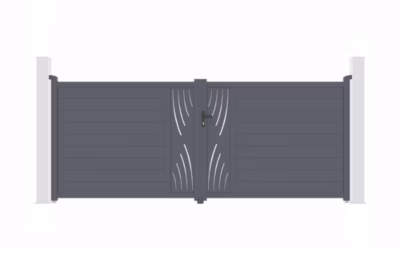 Portail battant 4m VELETA H.160cm aluminium gris