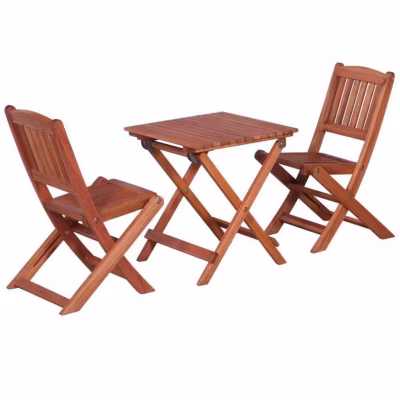 vidaXL Ensemble de Bistro 3 pcs pour enfants Bois d&rsquo;Eucalyptus Massif Meuble 45586