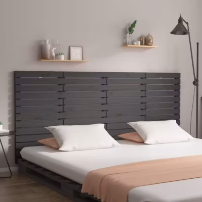 vidaXL Tête de lit murale Gris 166x3x91,5 cm Bois massif de pin 824700