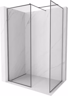Mexen Kioto-F paroi de douche Walk-in avec cadre 80 x 80 cm, transparent 8 mm, métal canon – 800-080-202-04-95-080