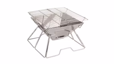 Barbecue charbon table horizontal acier gris 35 x 34.5 x 25.7 cm