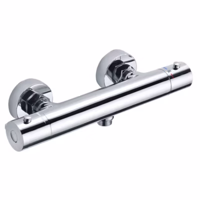 Robinet de douche thermostatique ORTE (robinet seul) avec finition chromée polie en laiton Kibath