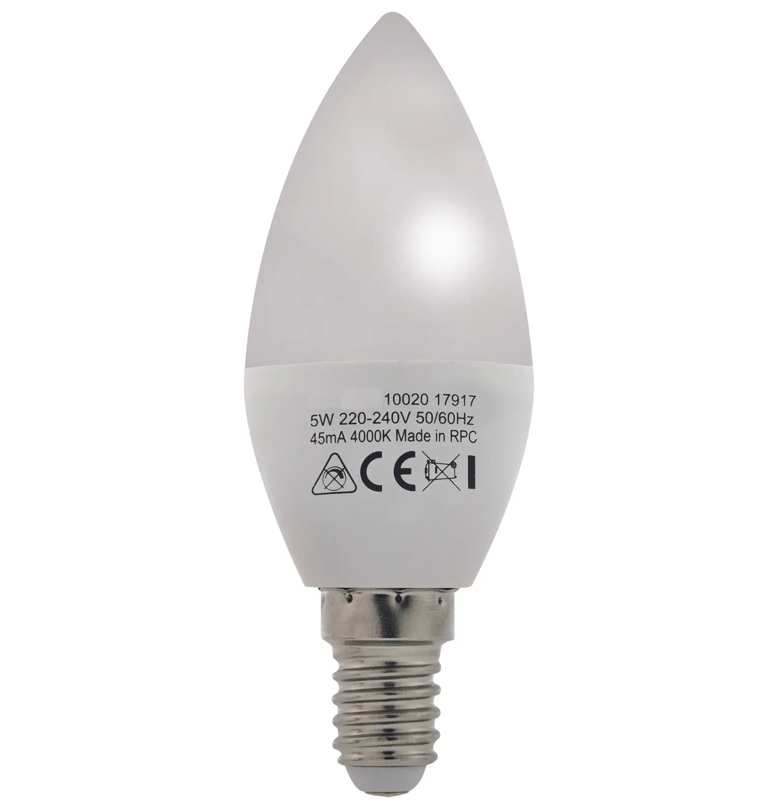 Ampoule Led SMD – Flamme Lisse finition Opale – E14 5W 470Lm 4000K
