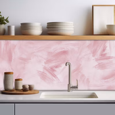 Crédence adhésive effet brush rose 60x300cm