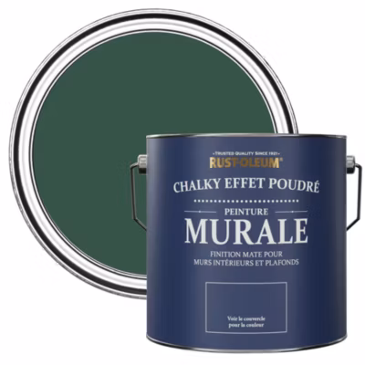Peinture Verte pour Murs et Plafonds mat profond Chalky – RUST-OLEUM – Pinède 2,5L
