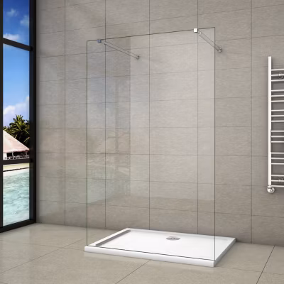 Paroi de douche à l&rsquo;italienne 2 côtés ouvrants – Verre 8mm anticalcaire – 2 barres de fixation extensible 73-120cm – 128×200 cm