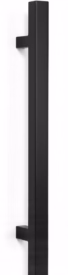 Poignée de tirage Carrée 25×25 mm – Entraxe350 – S80 – A65 – L500 mm – incliné 60 – INOX 304 Laqué RAL 9005 Noir Mat