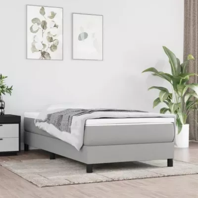 347694 vidaXL Matelas de lit à ressorts ensachés Gris clair 90x190x20cm Tissu