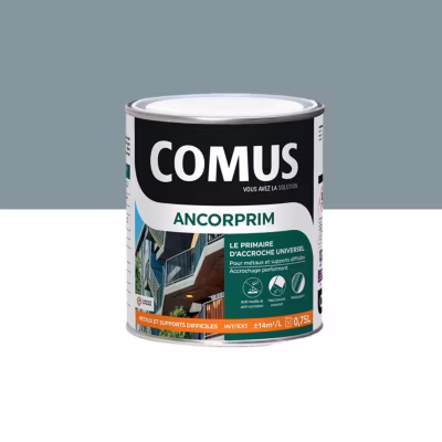 ANCORPRIM gris 0,75L Primaire d&rsquo;accrochage universel pour métaux ferreux et supports difficiles – COMUS