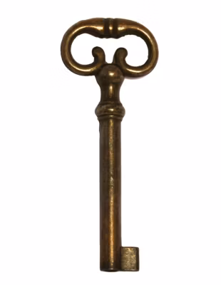 Clé laiton vieilli de meuble pour serrure à pattes et serrure en applique – THIRARD
