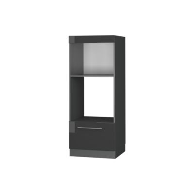 Vicco Armoire micro-ondes Anthracite Haute brillance 60cm ouvert