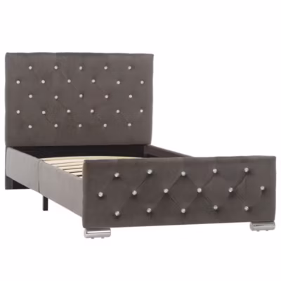 Lit simple, Lit adulte, Cadre de lit sans matelas Gris Velours 90×200 cm